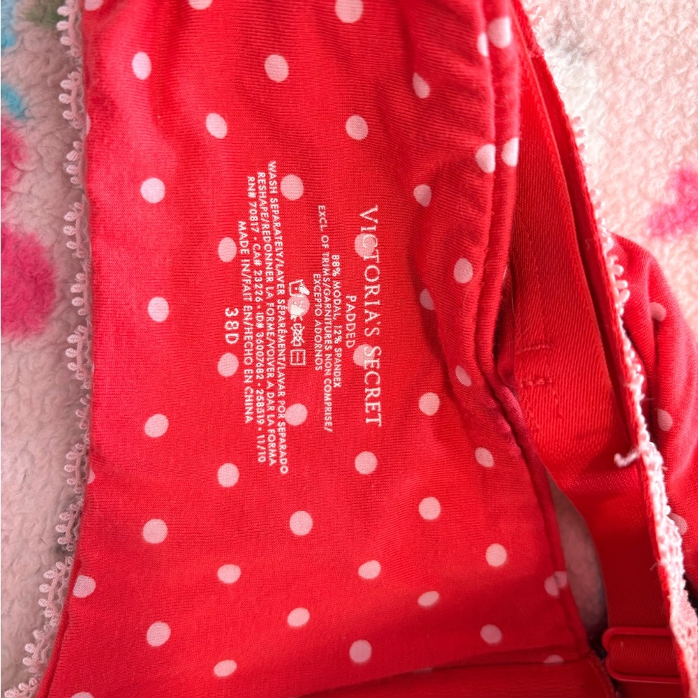Victoria's Secret Red Polka Dot Bra - Picture 2 of 3